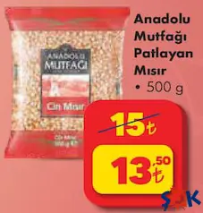 ANADOLU MUTFAĞI PATLAYAN MISIR 500 G fiyat ve kampanya bilgisi